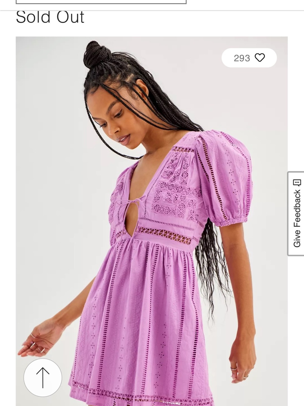 Urban Outfitters Marlee Eyelet Puff Sleeve Mini Dress